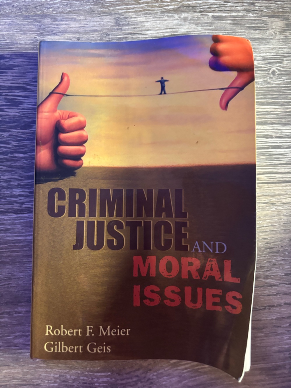 Criminal Justice and Moral Issues Hardcover Book - Gold and Red Cover